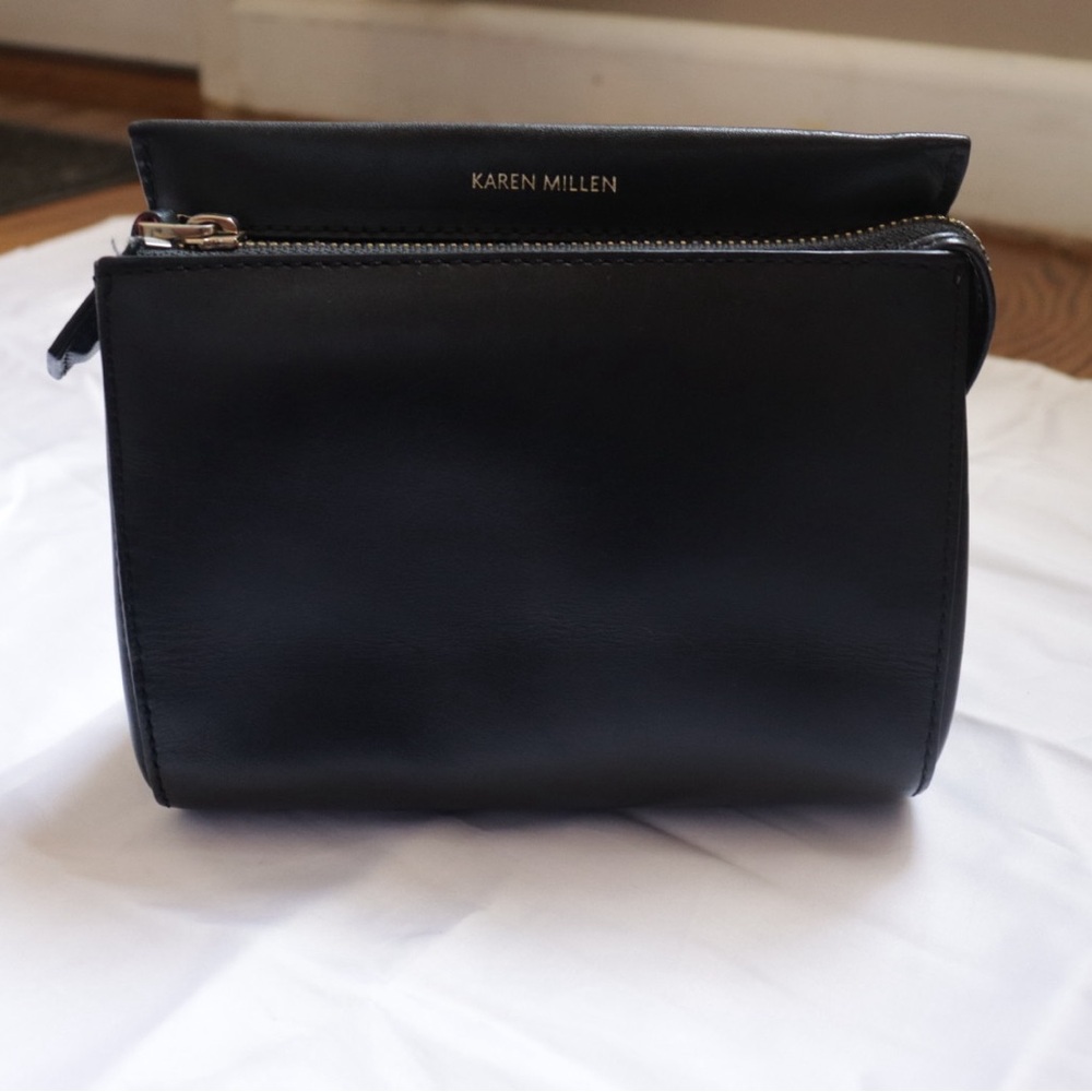 NWOT Karen Millen Classic Black Leather Crossbody Mini Bag